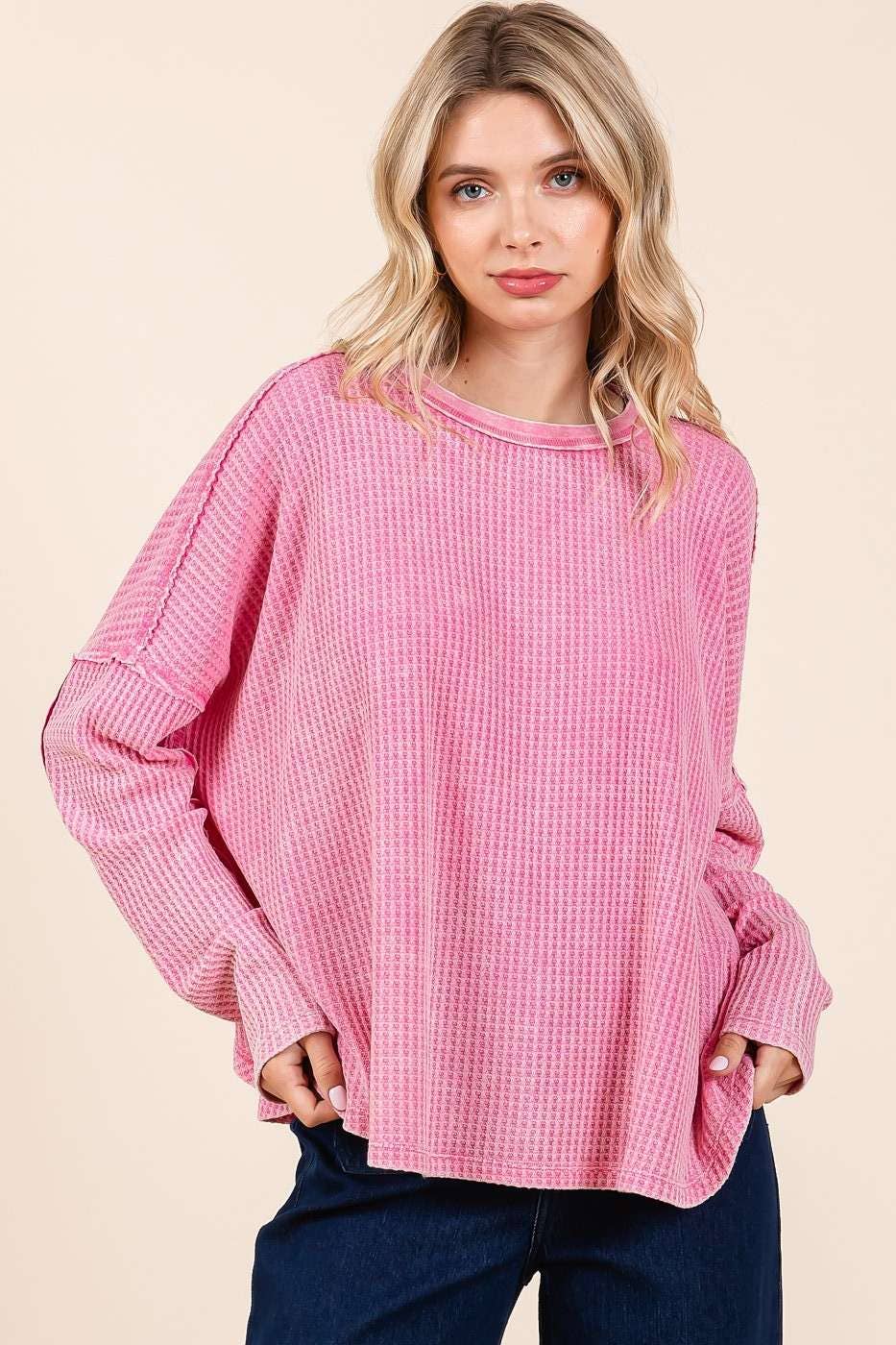 Mineral Waffle Knit Top