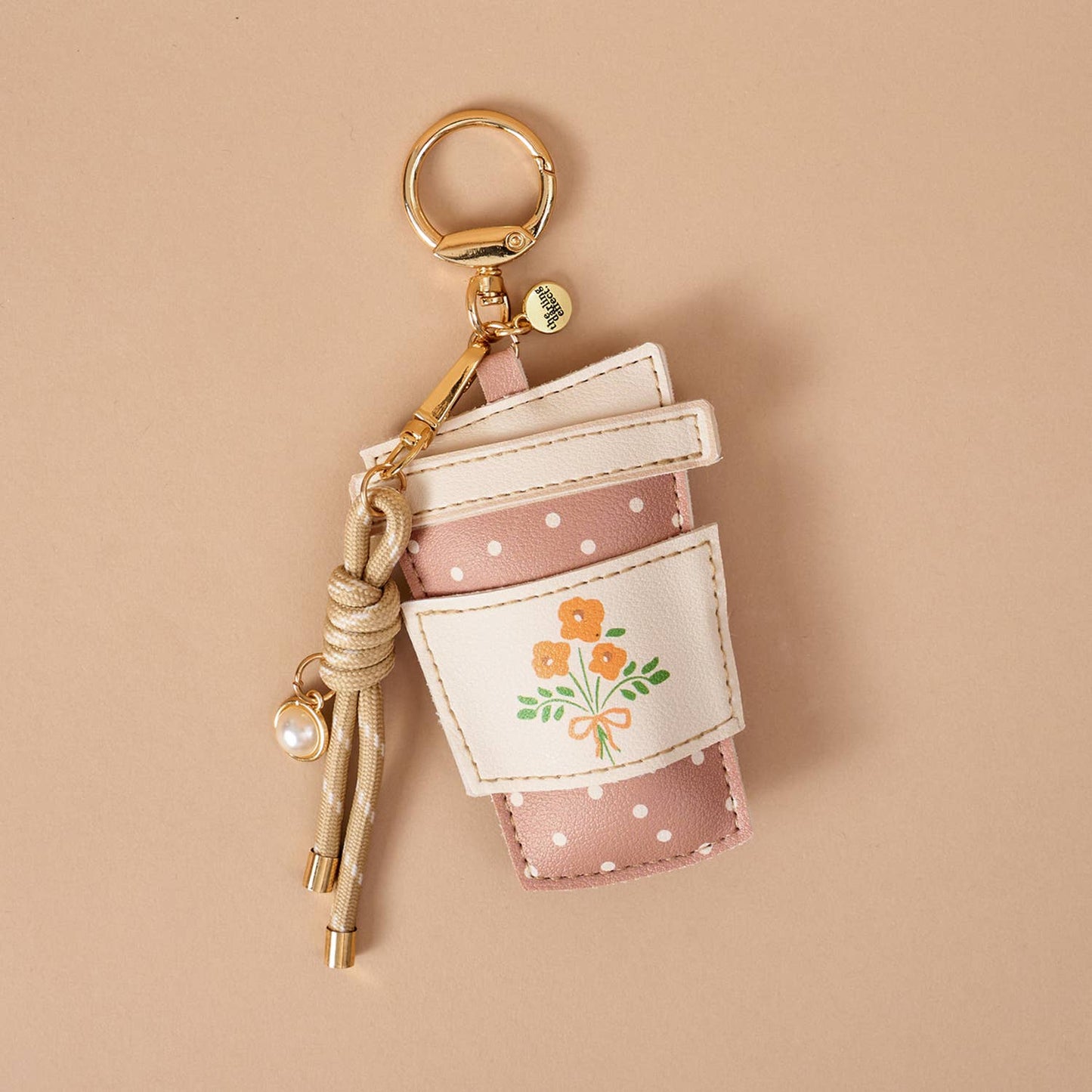 Vegan Leather Bag Charm-Coffee Run