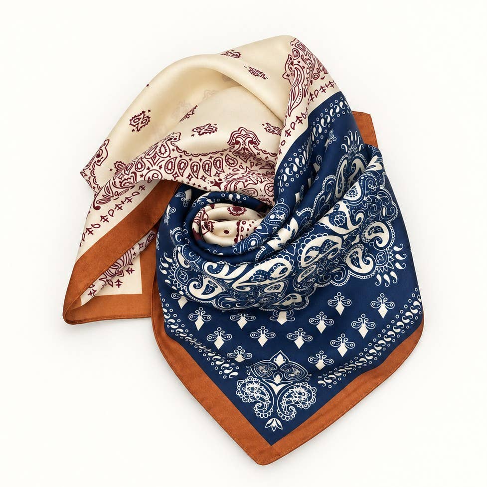 Patchwork Paisley Bandana Printed Square Scarf
