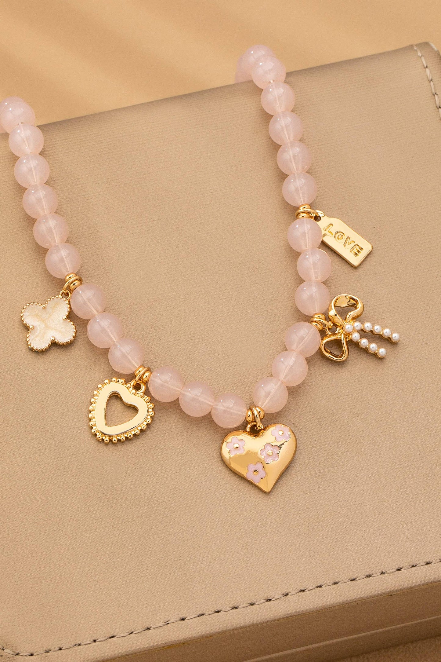 Beaded Chain Charm Necklace