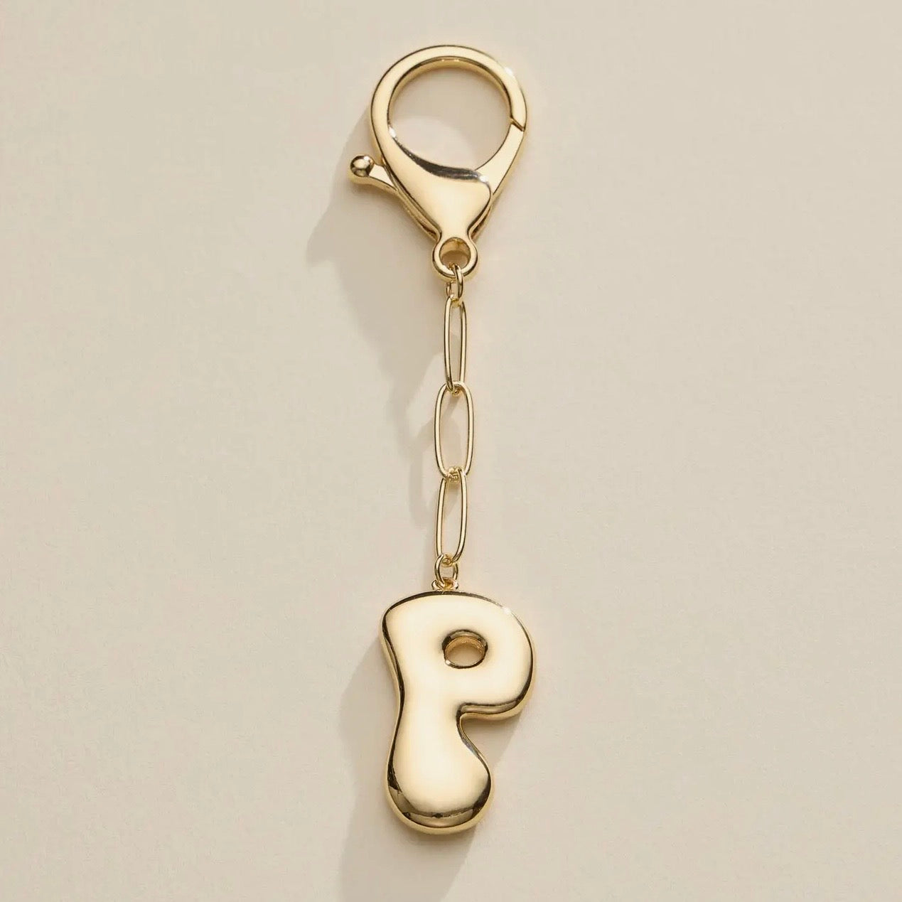 Bubble Letter Initial Keychain & Bag Charm
