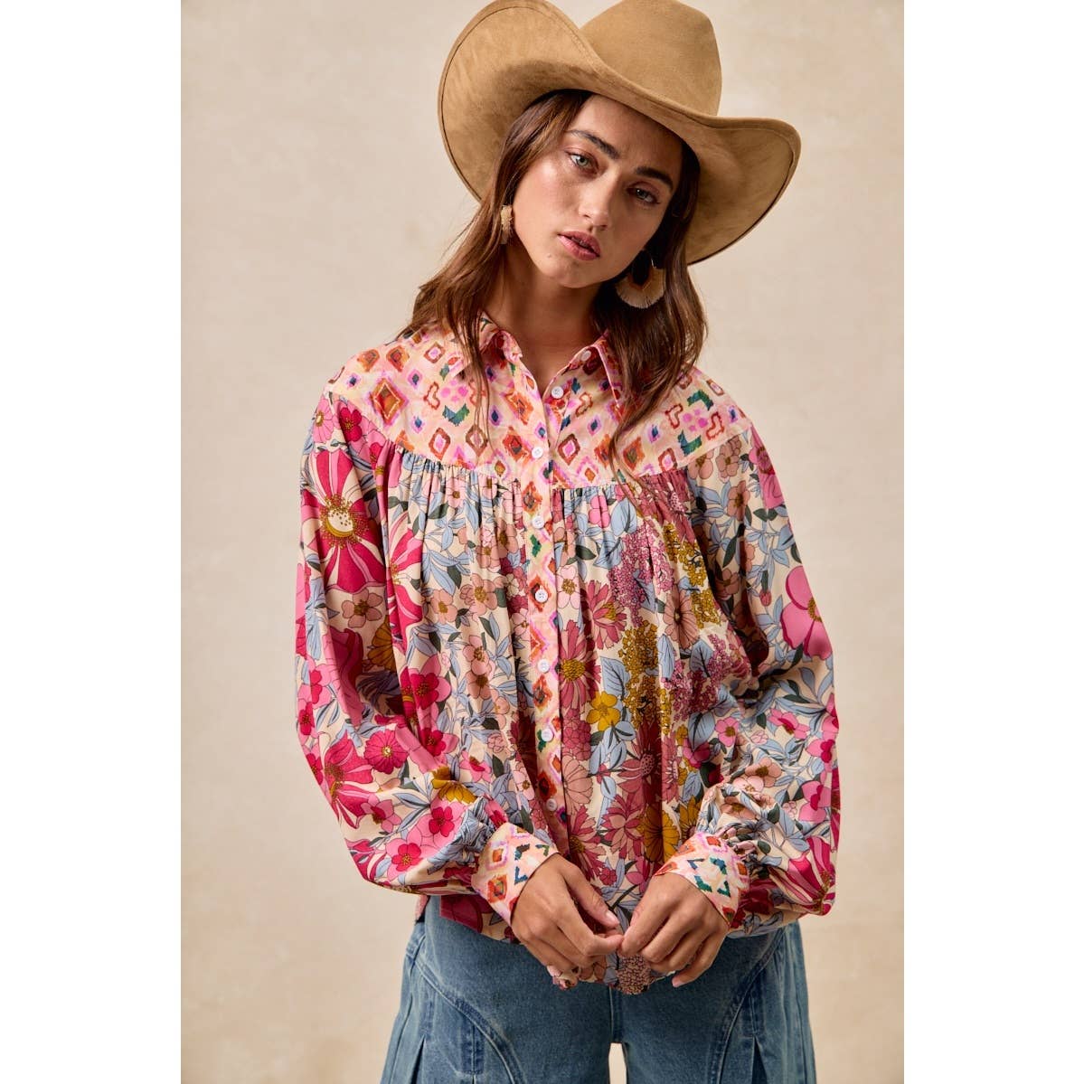 Floral Print Mix and Match Blouse
