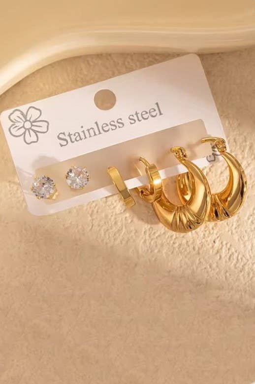 Basic Classic Trio Hoop Earrings
