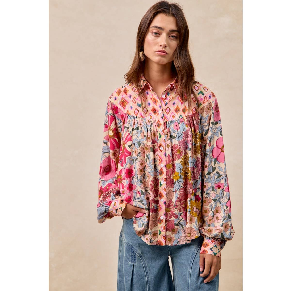 Floral Print Mix and Match Blouse