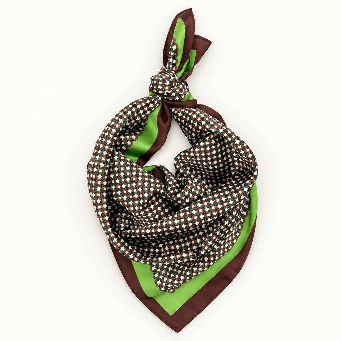 Interlocking Circle Geometric Print Square Scarf