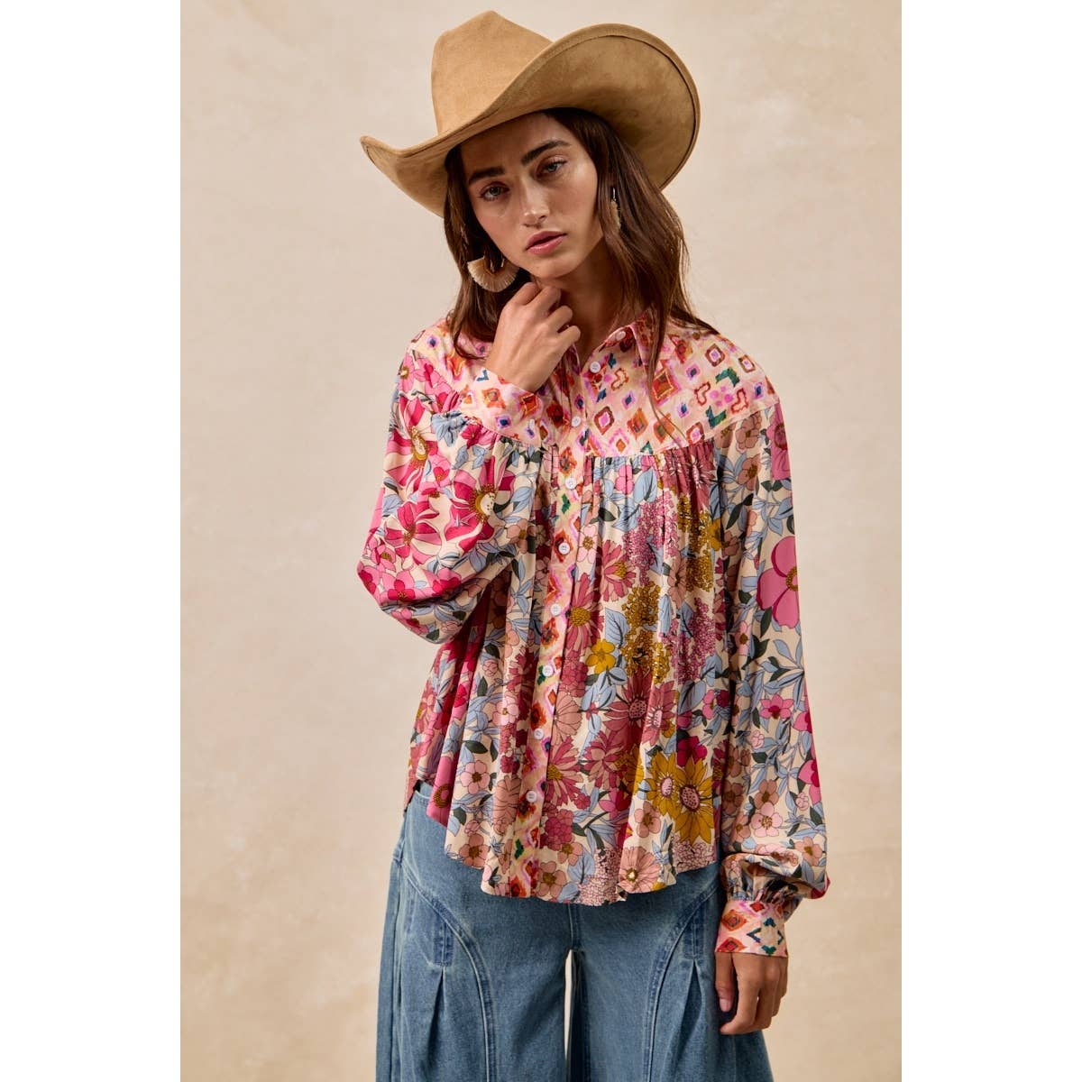 Floral Print Mix and Match Blouse