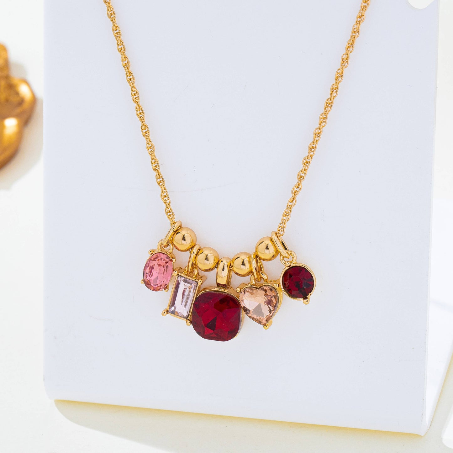 Multicolor Crystal Cluster Charm Pendant Necklace