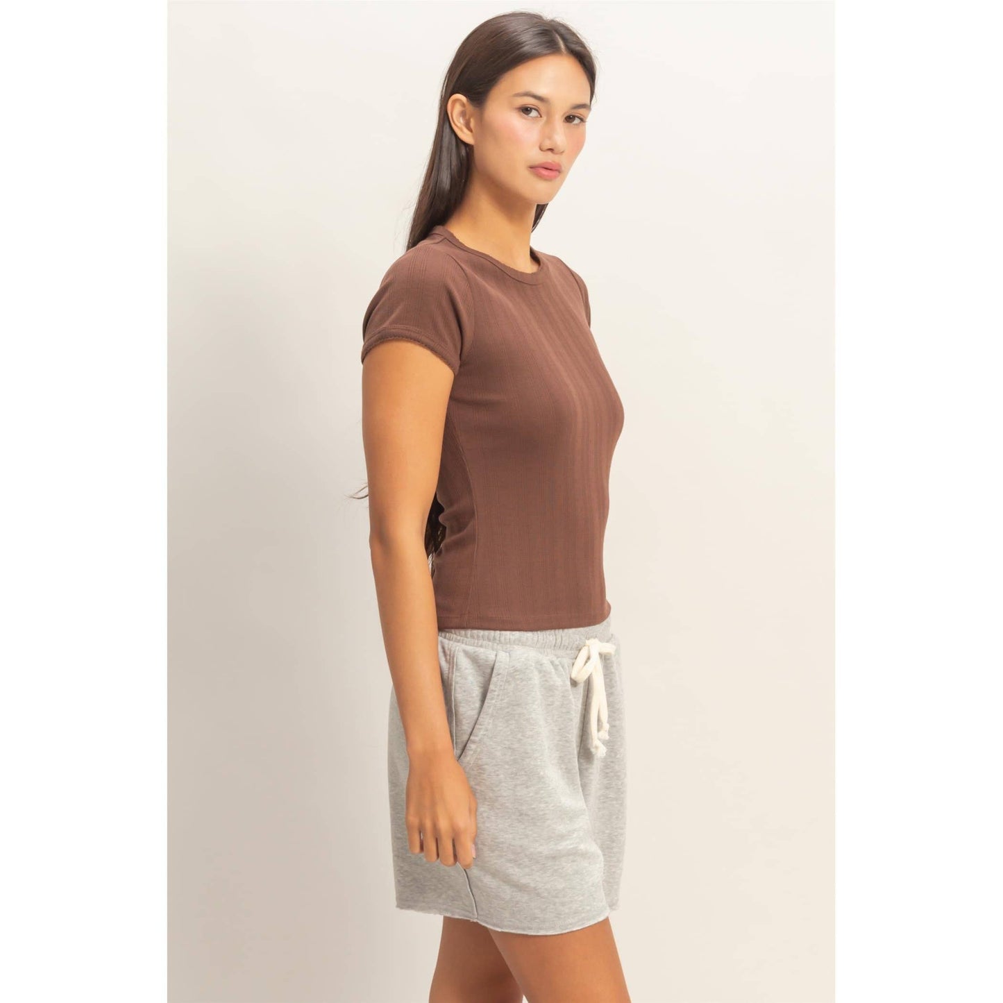 Pointelle Short Sleeve Top