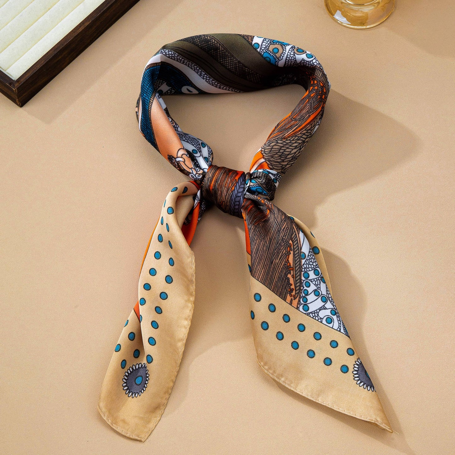 Equestrian Horse Saddle & Stirrup Printed Scarf