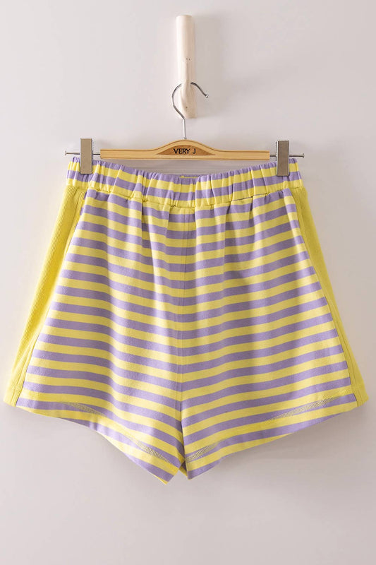 Striped Color Block Lounge Shorts