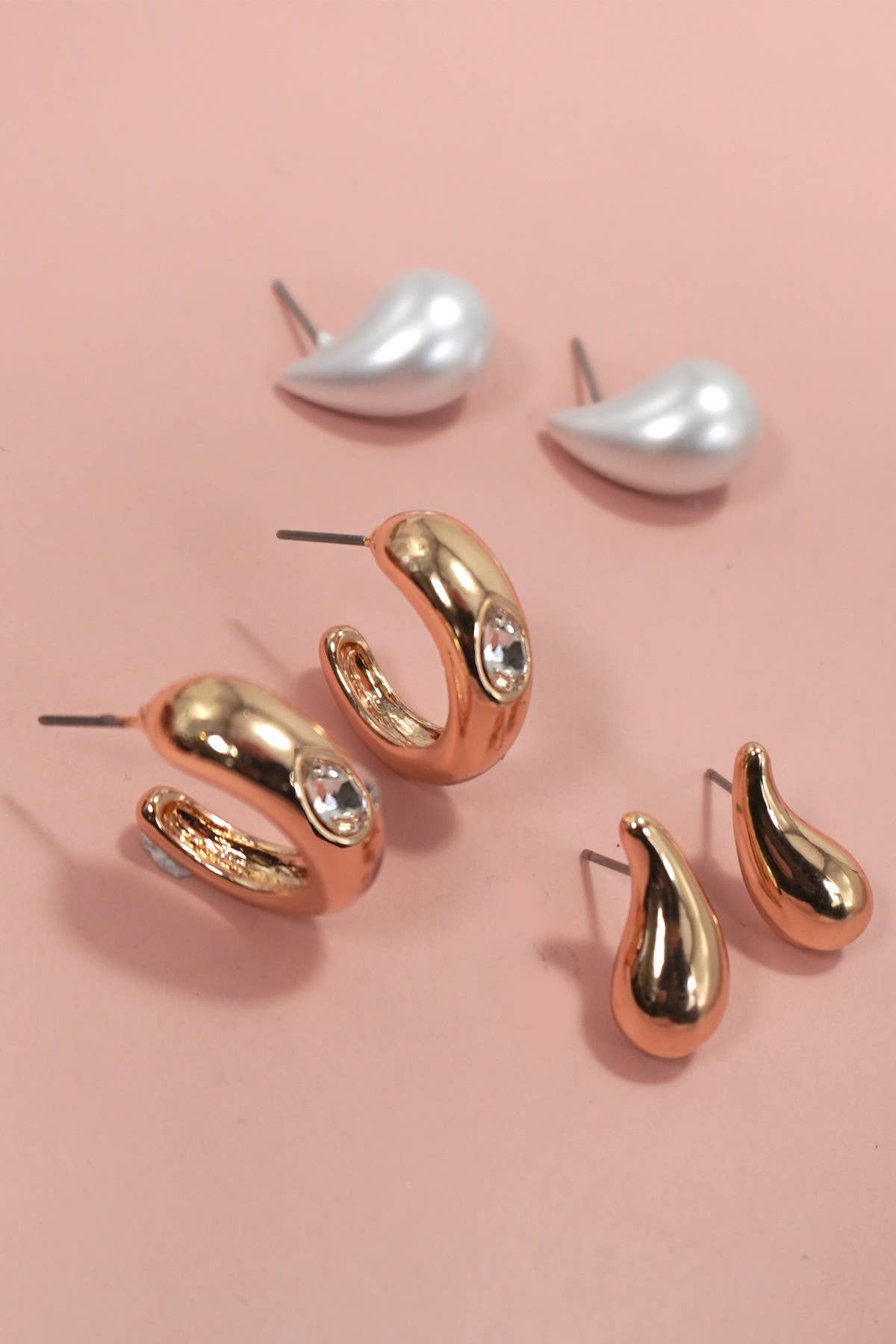 Bubble Hoop Huggie Trio Earrings