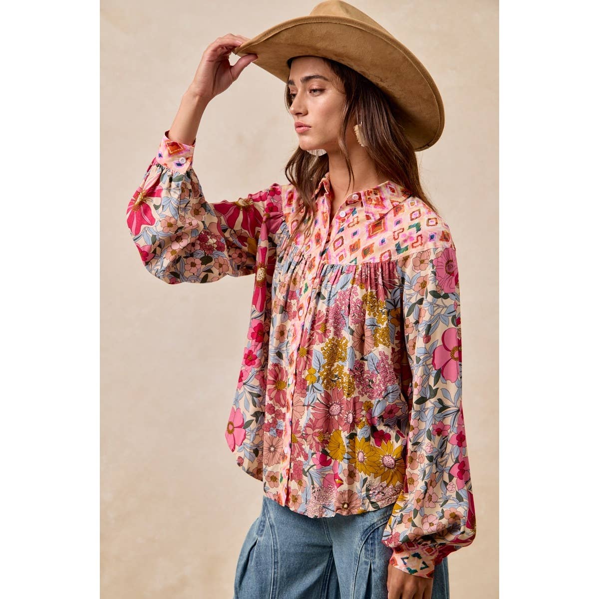Floral Print Mix and Match Blouse
