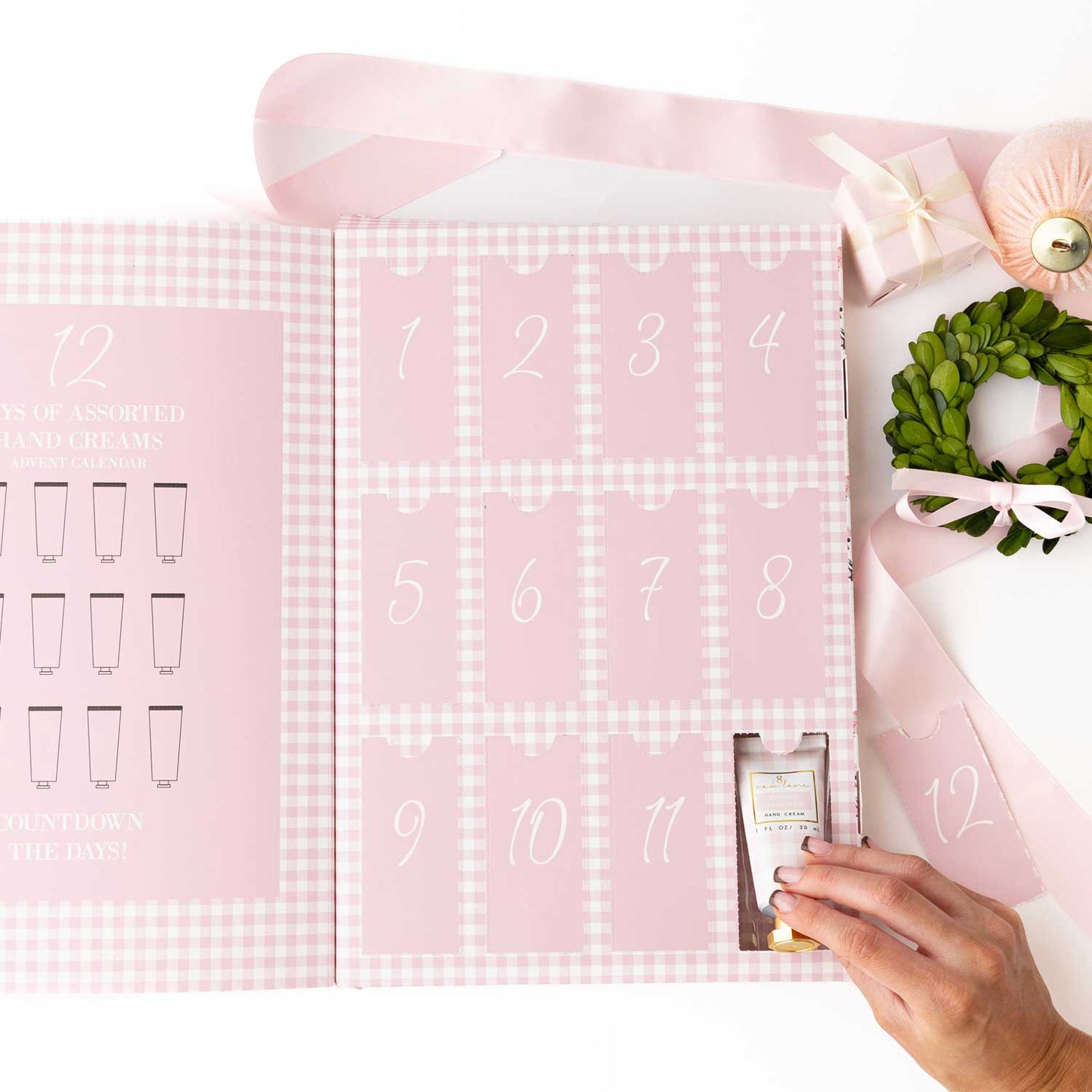 Sugarplum Gingham 12-Day Hand Cream Advent Calendar