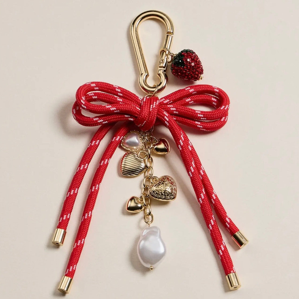 Strawberry Heart Charm Keychain & Bag Charm