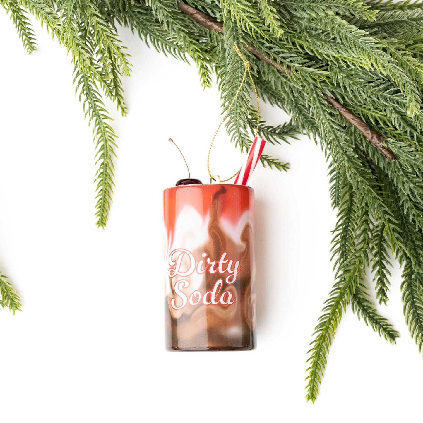 Dirty Soda Glass Christmas Ornament