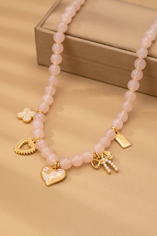 Beaded Chain Charm Necklace