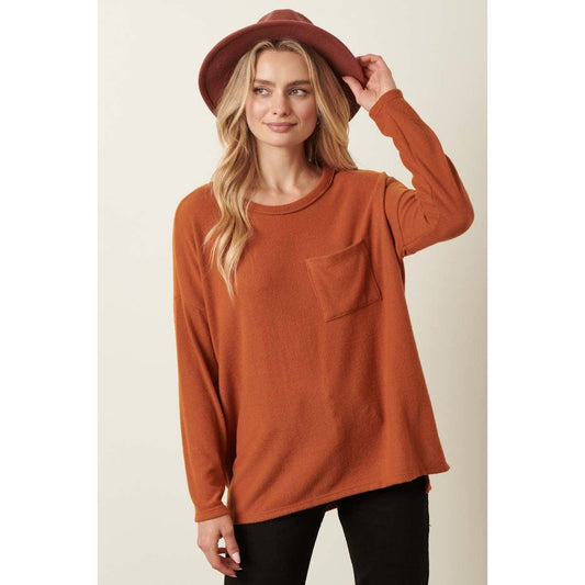 Copper Long Sleeve Knit Top