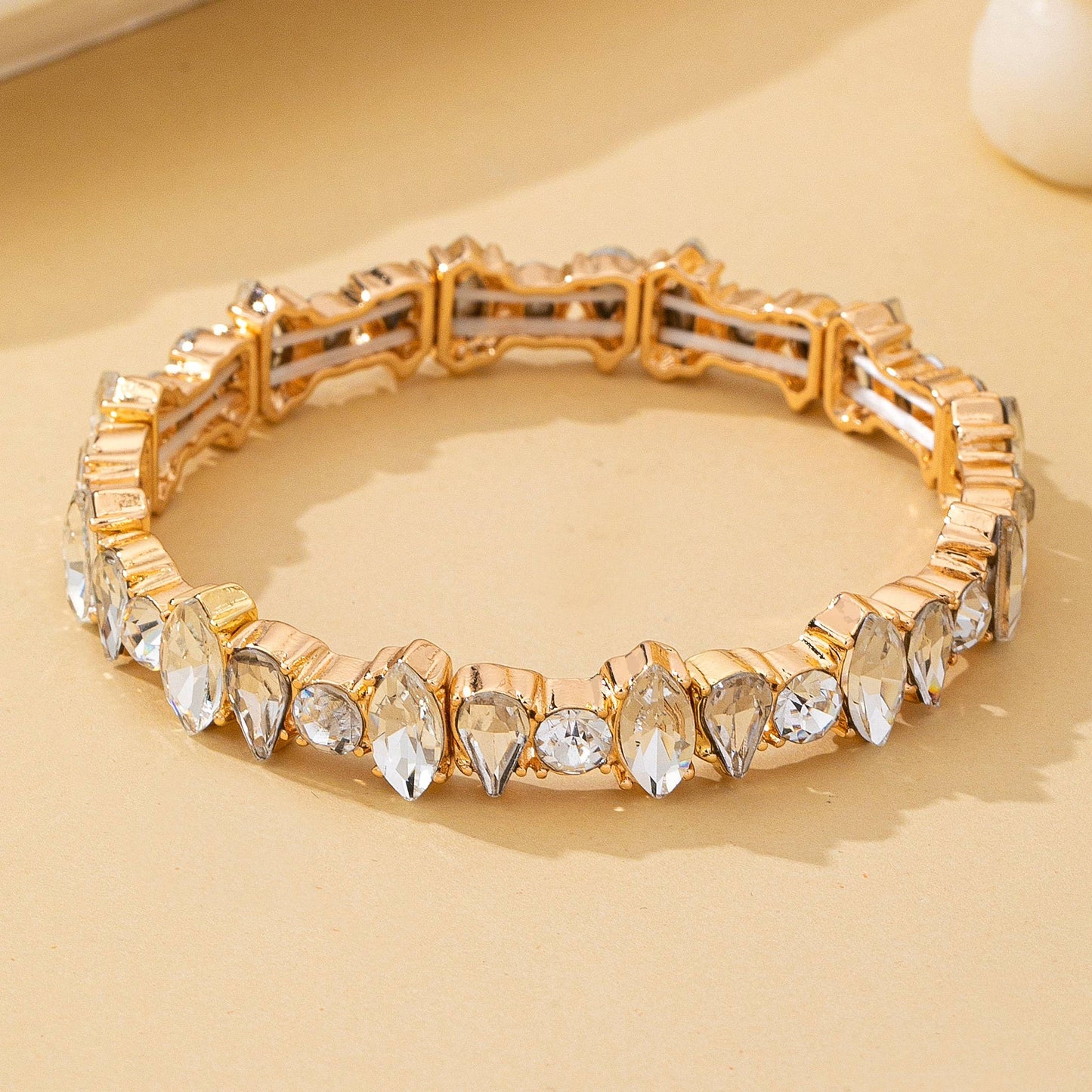 Crystal Gold-Tone Stretch Statement Bracelet