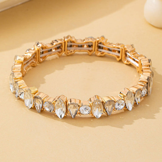 Crystal Gold-Tone Stretch Statement Bracelet