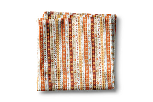 Fall Floral Stripe Kitchen Towel Waffle