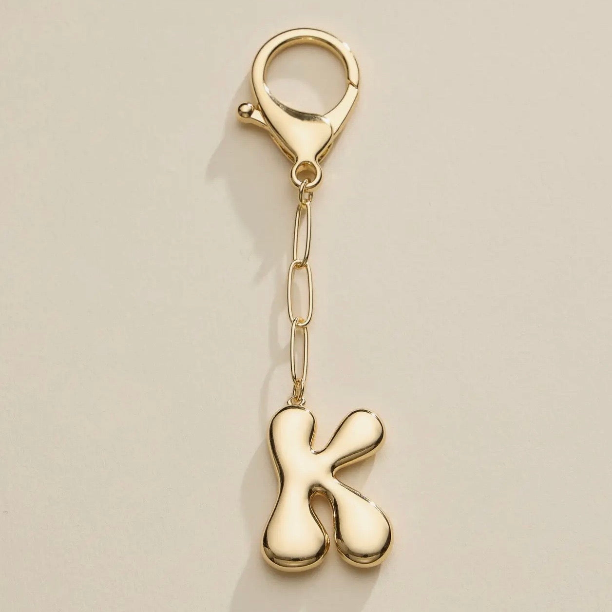 Bubble Letter Initial Keychain & Bag Charm