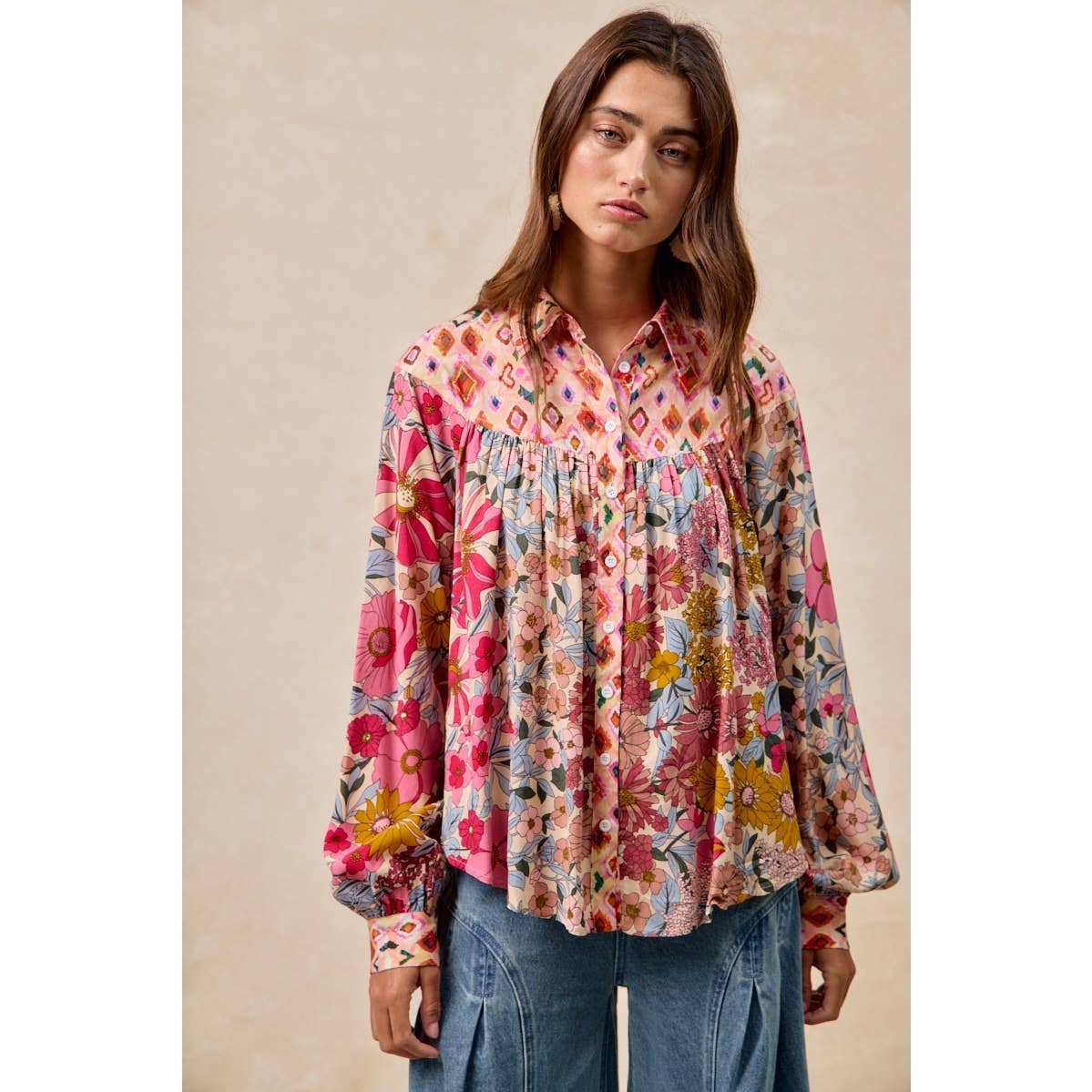 Floral Print Mix and Match Blouse