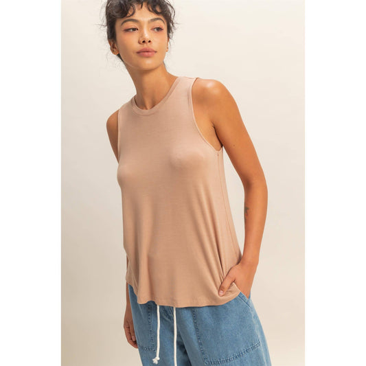 Crew Neck Rayon Tank Top