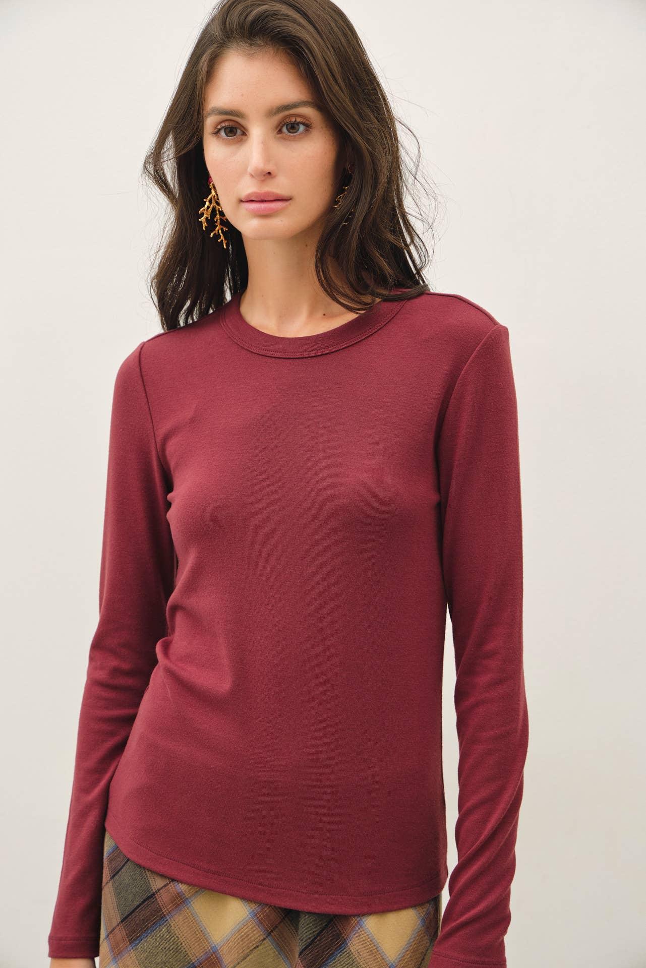 Round Neck Long Sleeve Top