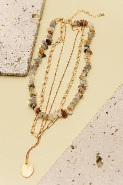Natural Stone Layer Necklace