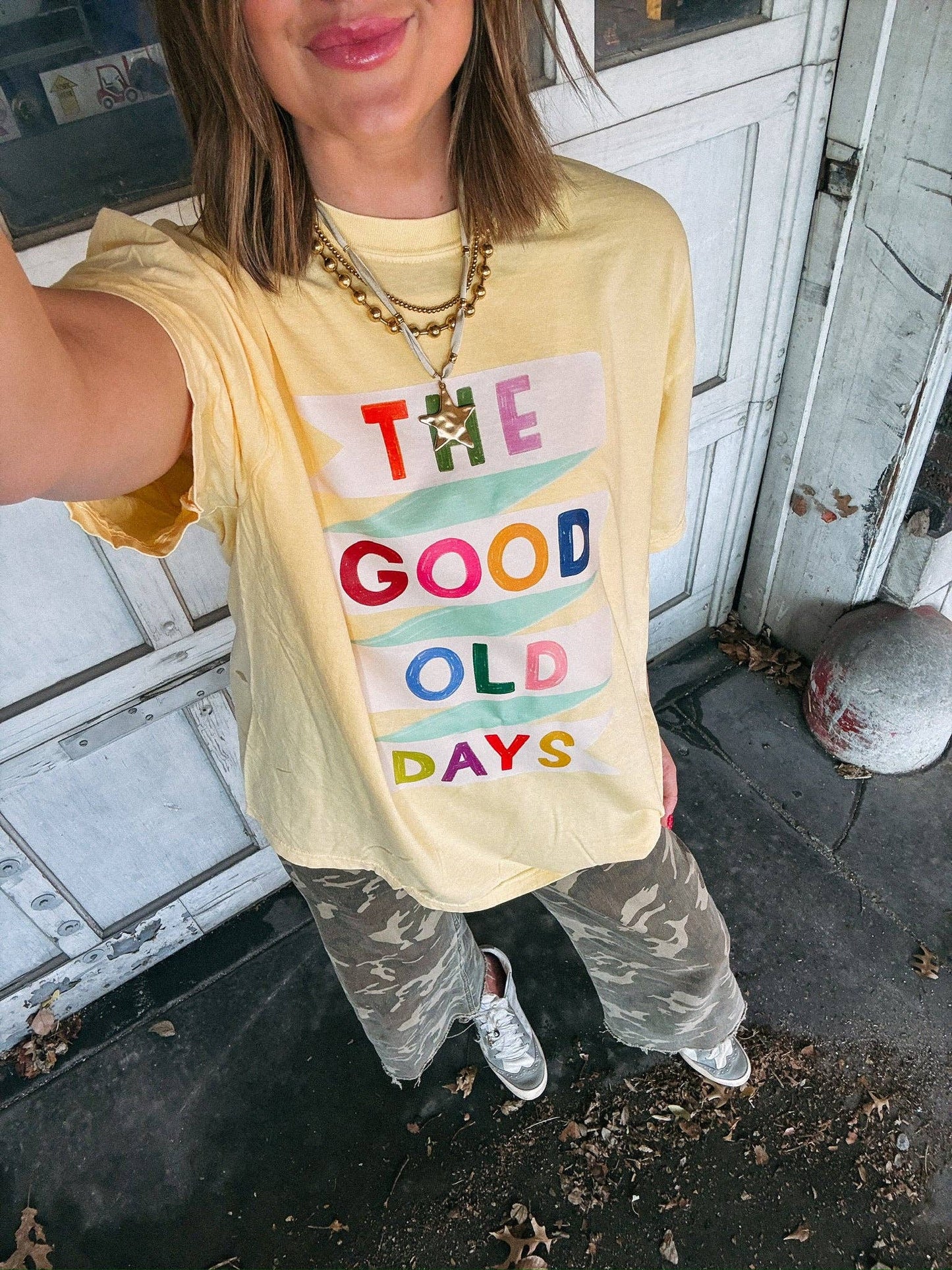 Good Old Days Banner Graphic Tee