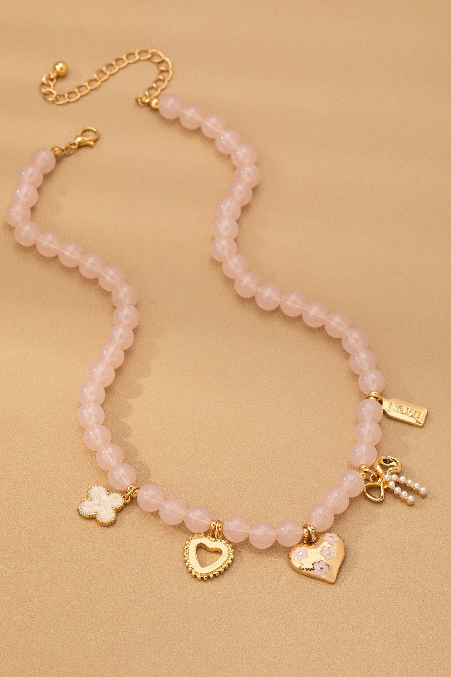 Beaded Chain Charm Necklace