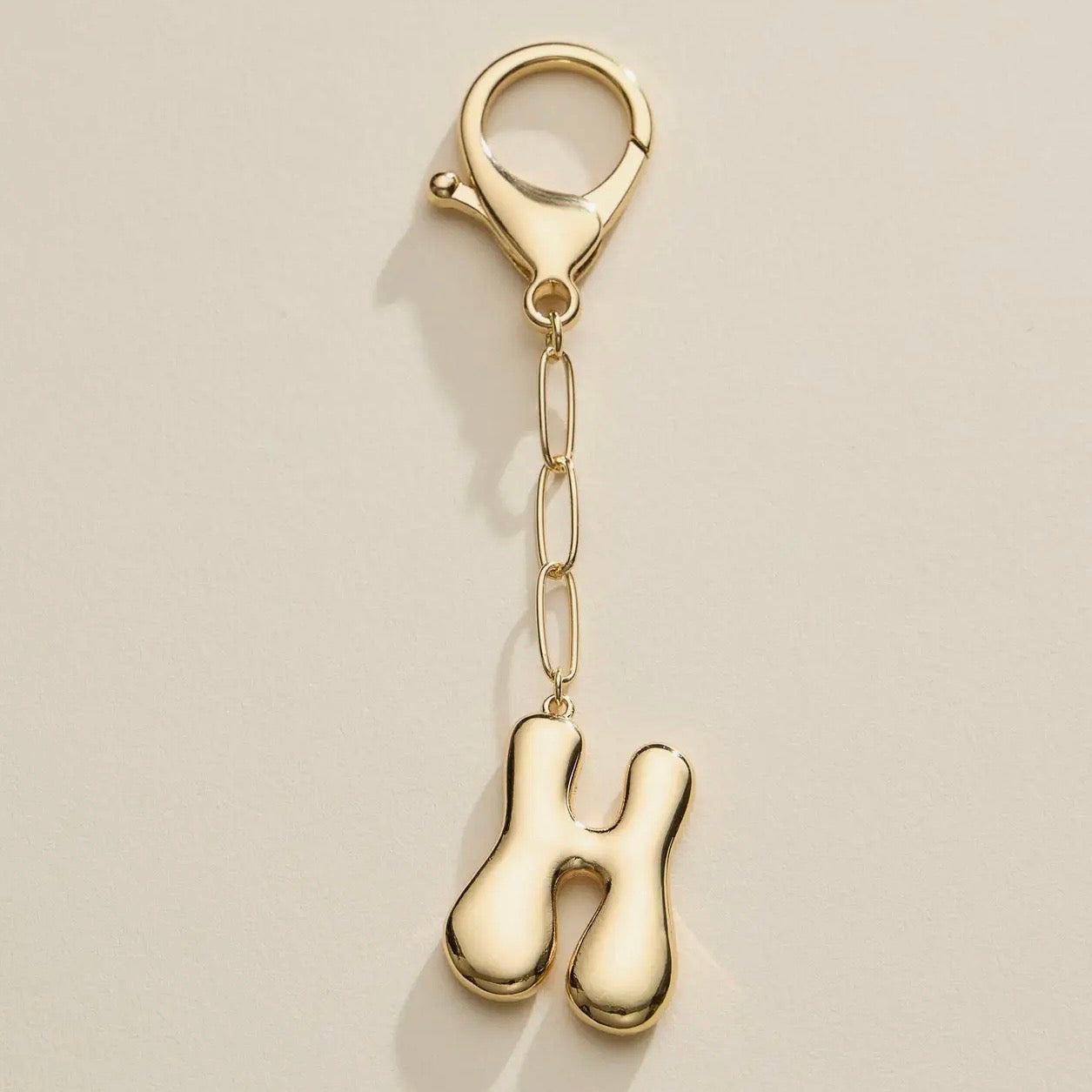 Bubble Letter Initial Keychain & Bag Charm
