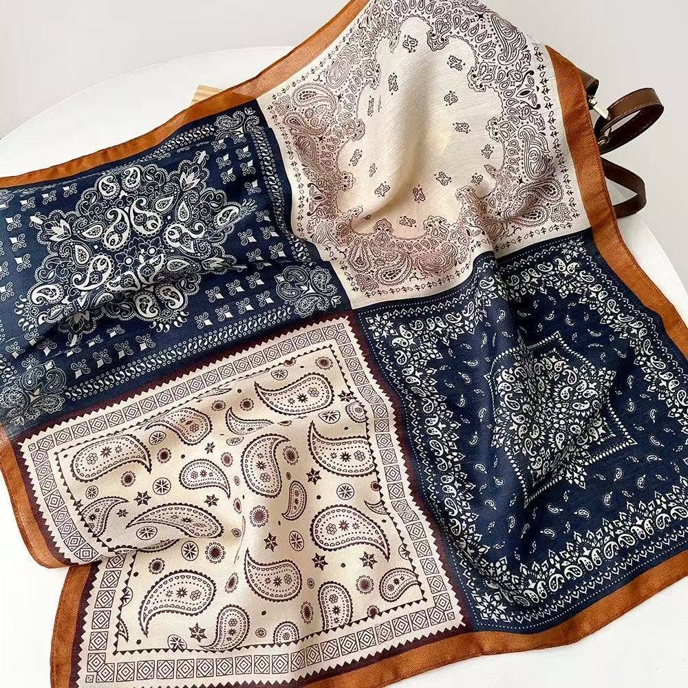 Patchwork Paisley Bandana Printed Square Scarf