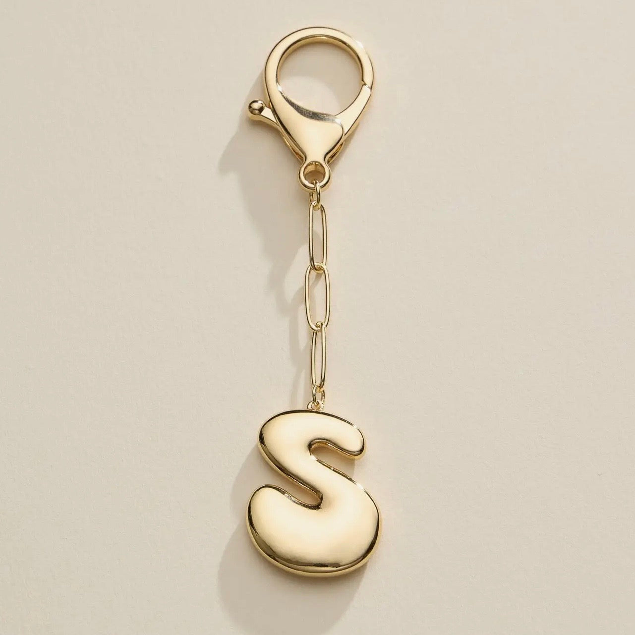 Bubble Letter Initial Keychain & Bag Charm