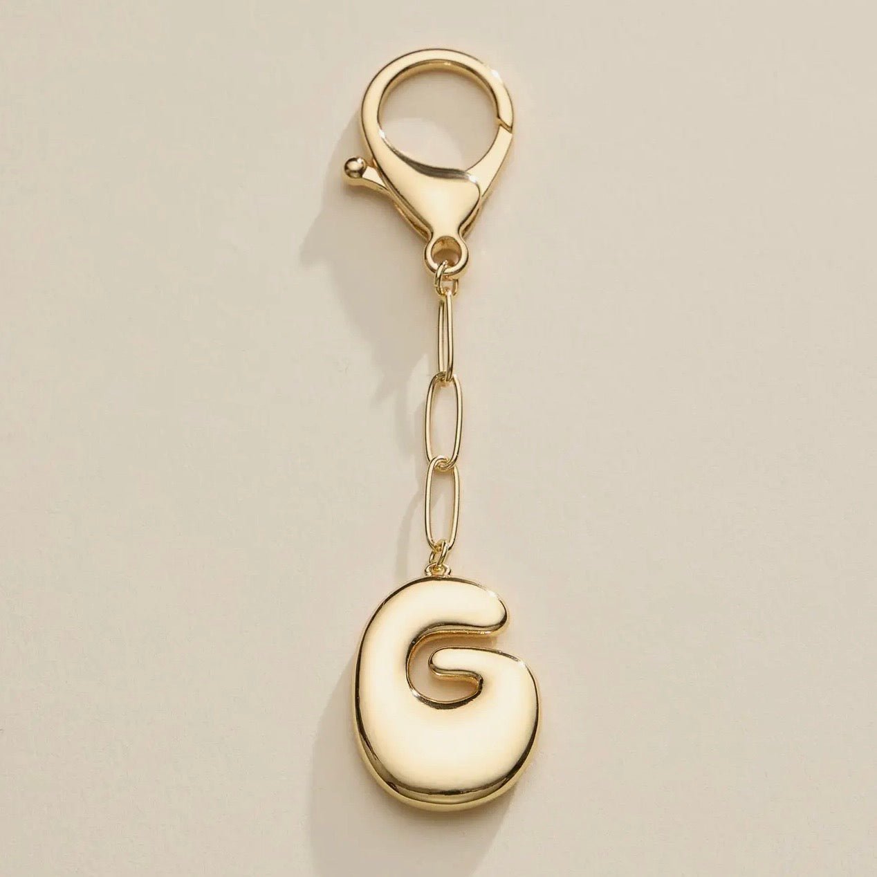 Bubble Letter Initial Keychain & Bag Charm