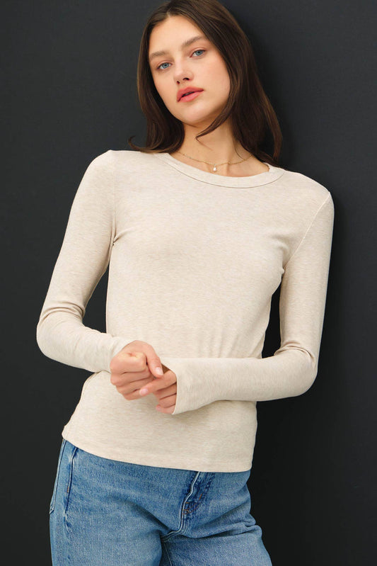 Round Neck Long Sleeve Top