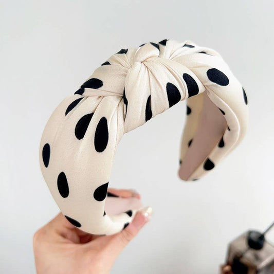 Soft Knotted Polka Dot Headband