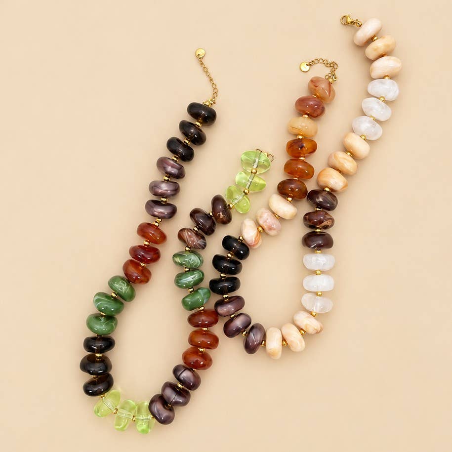 Irredgular Multi Colored Statement Necklace