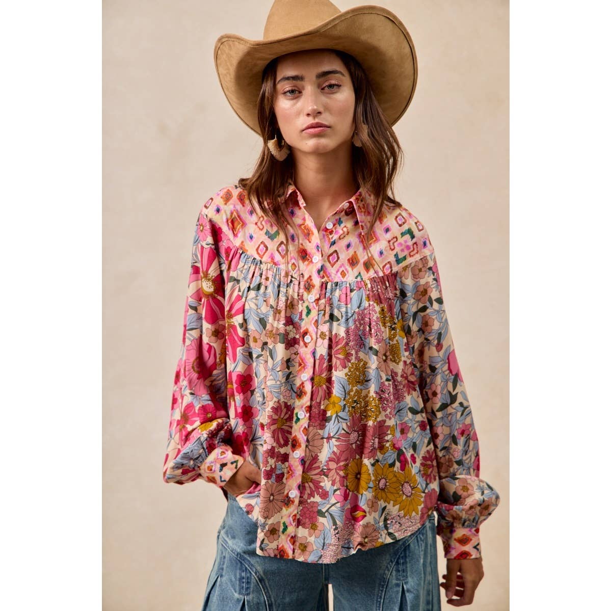 Floral Print Mix and Match Blouse