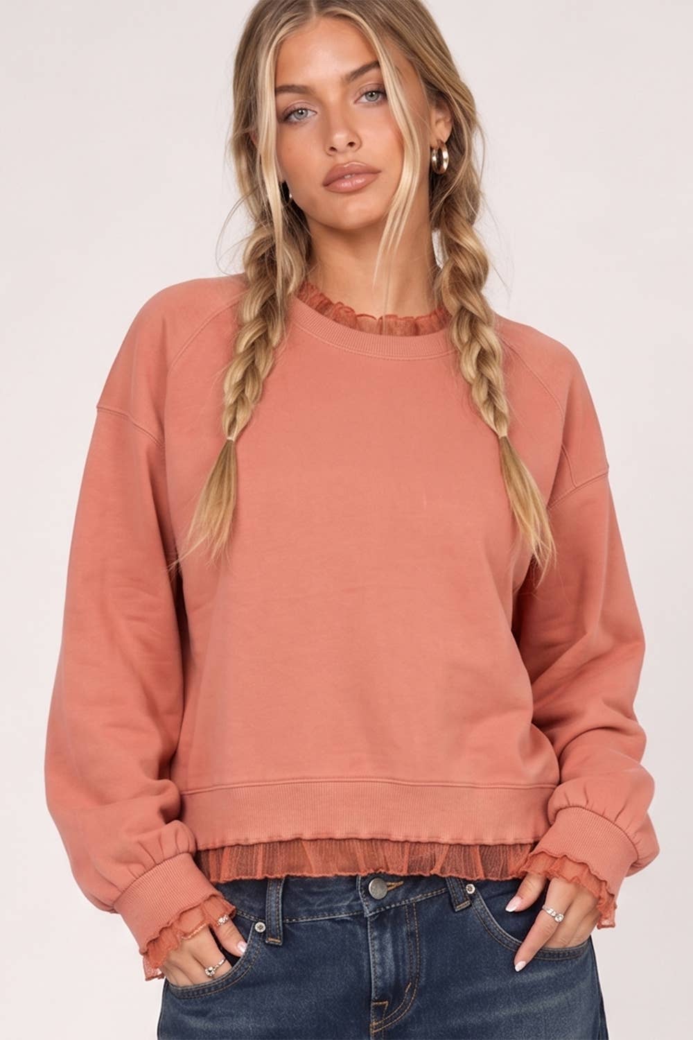 Lace Layered Sweatshirt