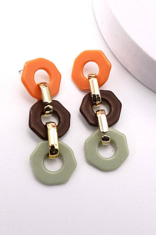 Color Block Linear Earrings