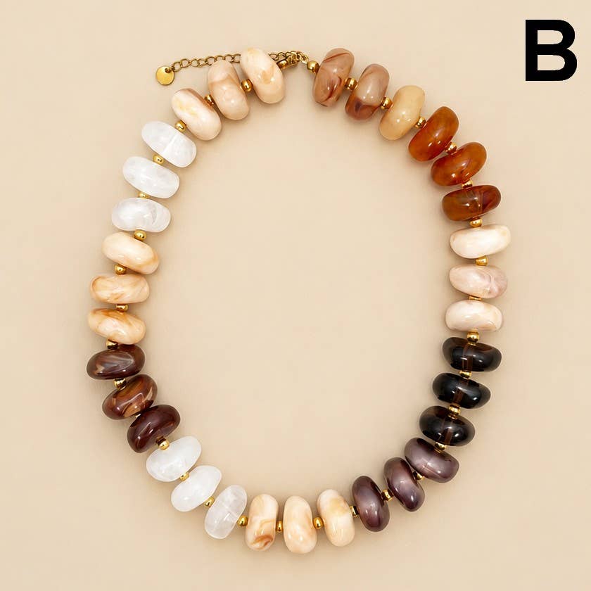Irredgular Multi Colored Statement Necklace