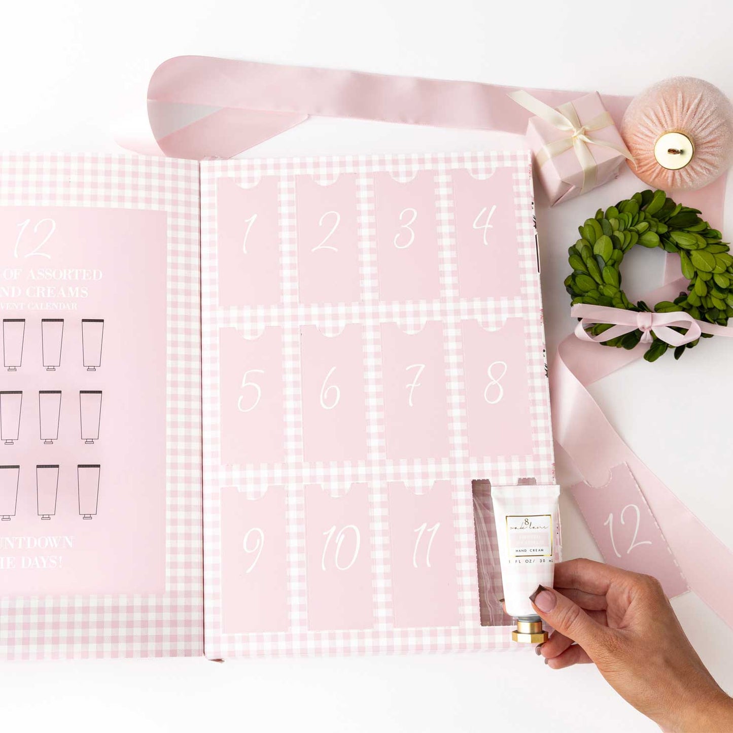 Sugarplum Gingham 12-Day Hand Cream Advent Calendar
