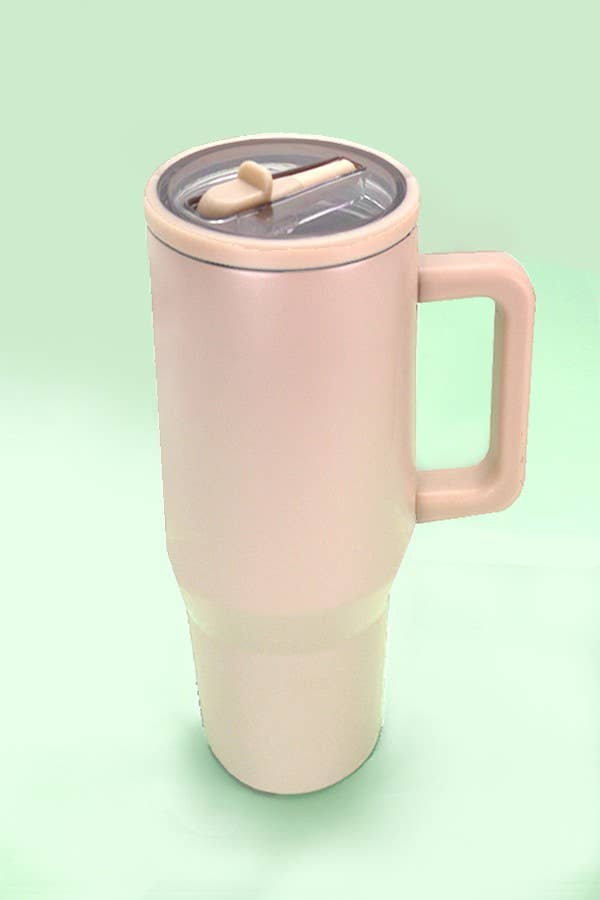 Cream 40oz Spill Free Stainless Steel Tumbler