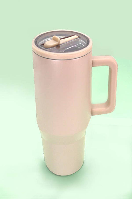 Cream 40oz Spill Free Stainless Steel Tumbler