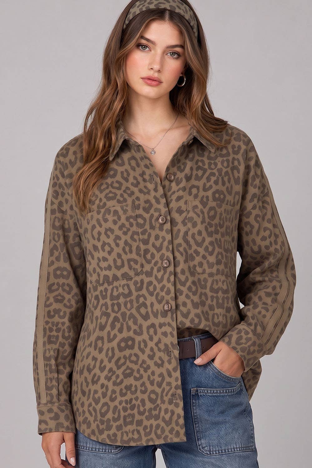 Leopard Print Utility Shirt