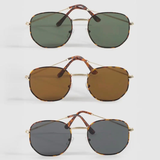 Thin Tortoise Shell Frame Sunglasses