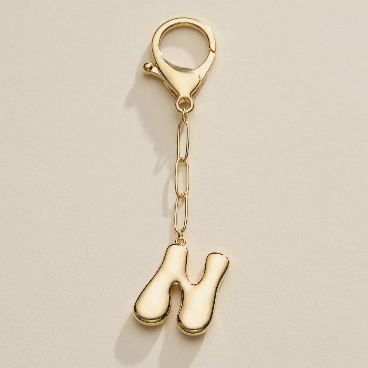 Bubble Letter Initial Keychain & Bag Charm