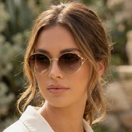 Oval Lens Metal Frame Sunglasses
