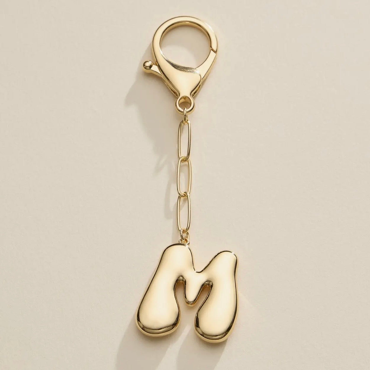 Bubble Letter Initial Keychain & Bag Charm